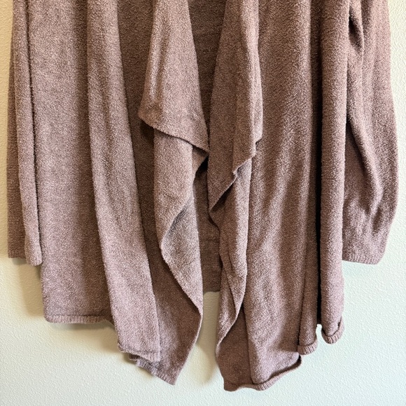 Barefoot Dreams Bamboo Chic Light Waterfall Cardigan in Taupe Brown - Picture 3 of 5